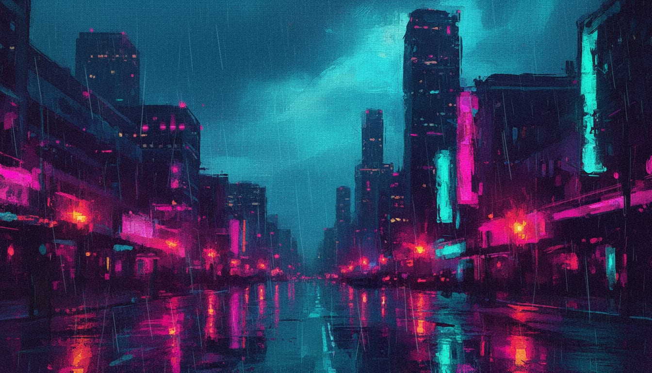 After Hours — Teal And Magenta