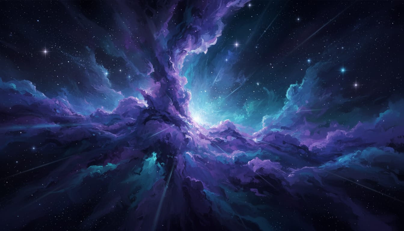 Cosmos — Violet And Teal Nebula